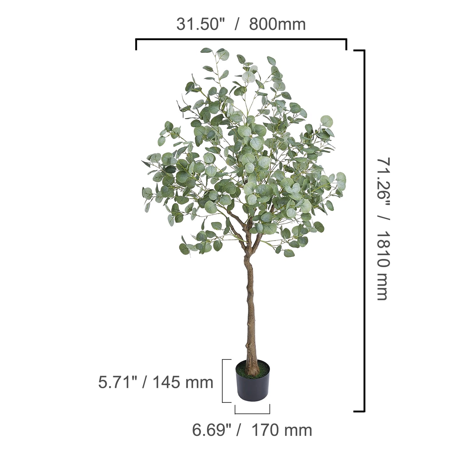 SucceBuy Artificial Olive Tree Faux Plant With Anti Tip Design