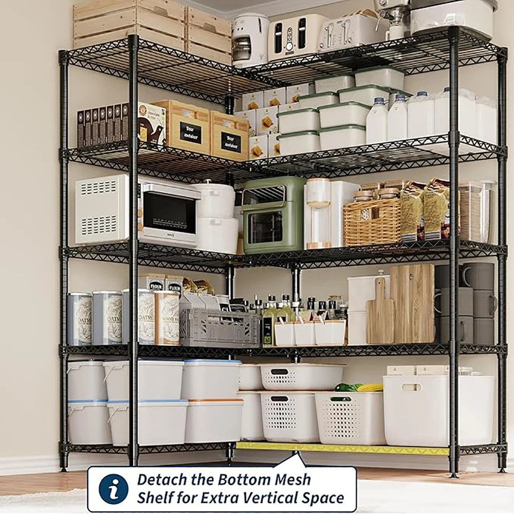 HiMISS 5 Tier Heavy Duty Metal Wire Storage Rack Organizer