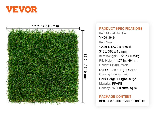 Artificial Grass Rug Outdoor Patio Door Mat Drainage Holes