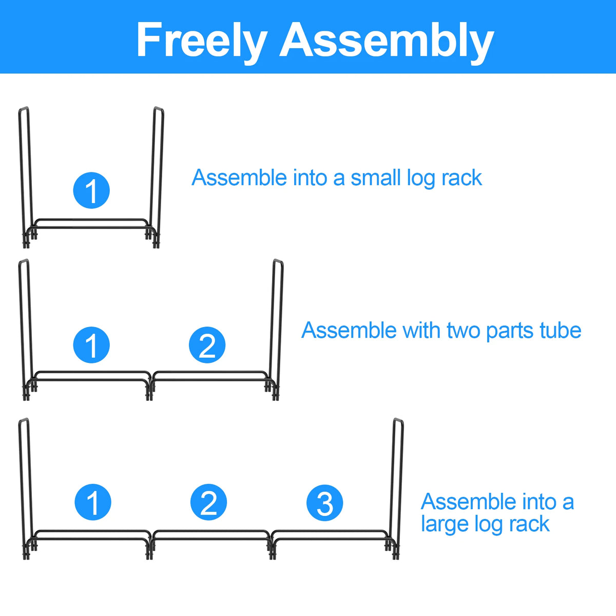 Heavy Duty Metal Firewood Storage Rack For Outdoor Garden