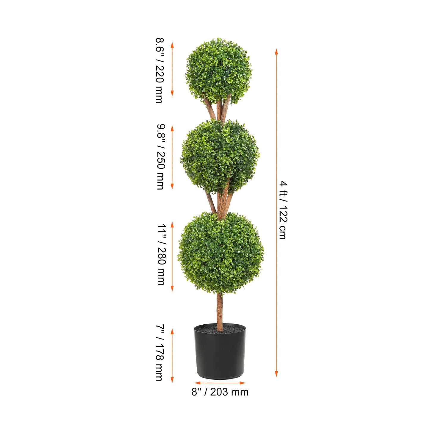 Artificial Boxwood Spiral Topiary Tree Outdoor Decor PE Plastic