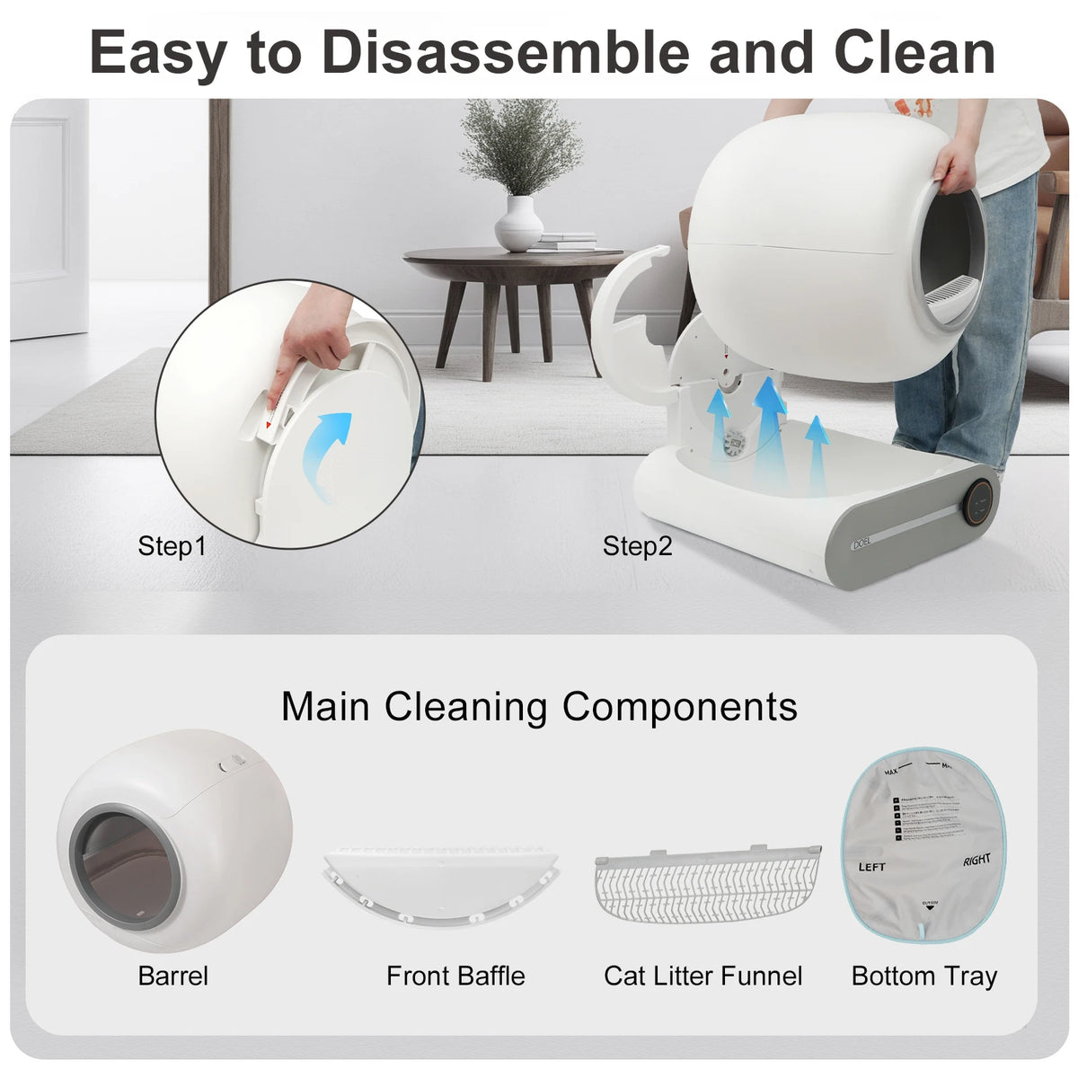 DOEL Smart Self-Cleaning Cat Litter Box With App Control