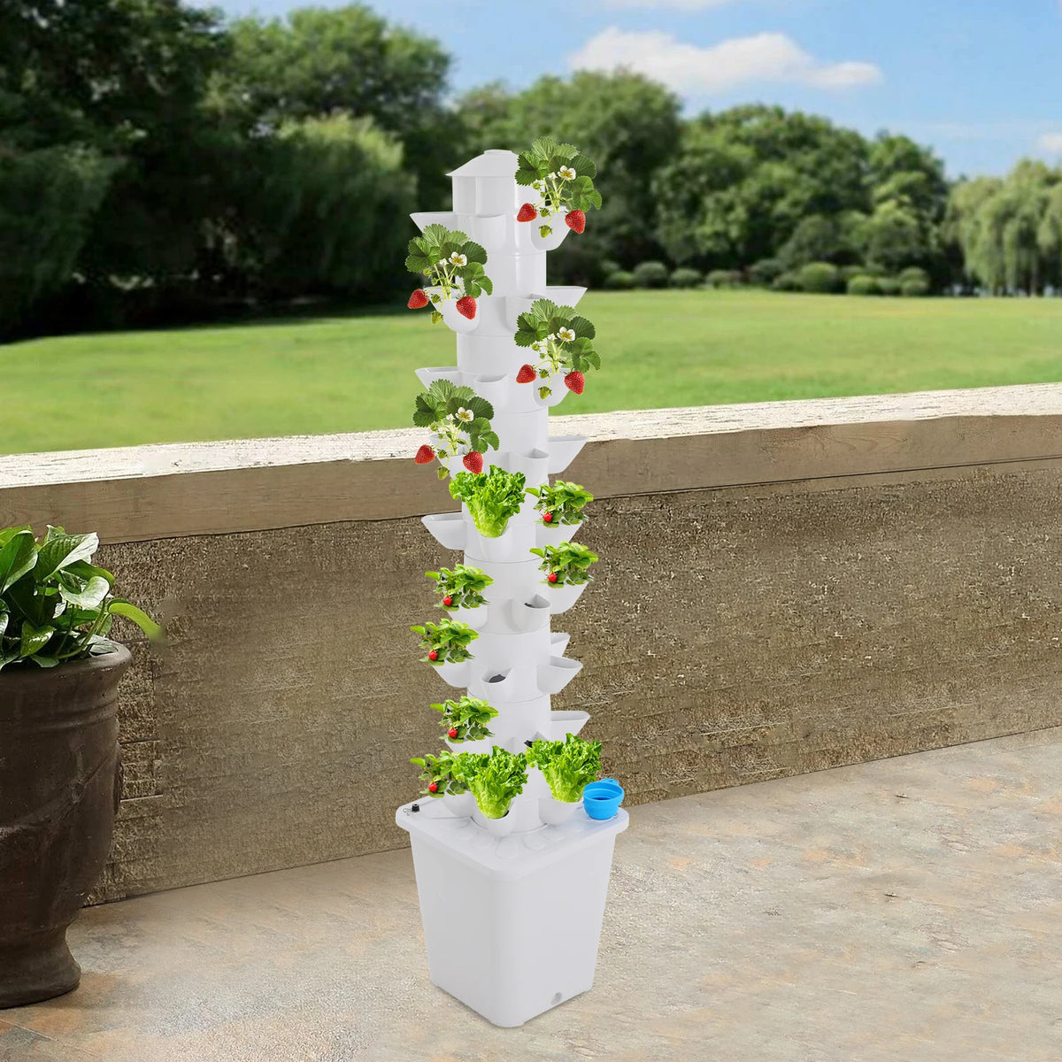 Vertical Hydroponic Garden Tower System For Balcony And Greenhouse