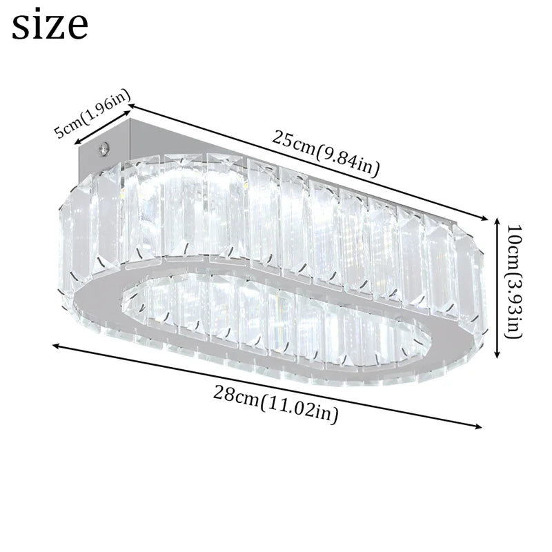 GreeLustr K9 Crystal Oval Pendant Lamp For Living Rooms