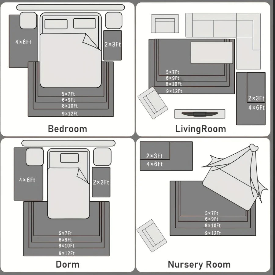 Ultra Plush Area Rug Super Soft Living Room Bedroom