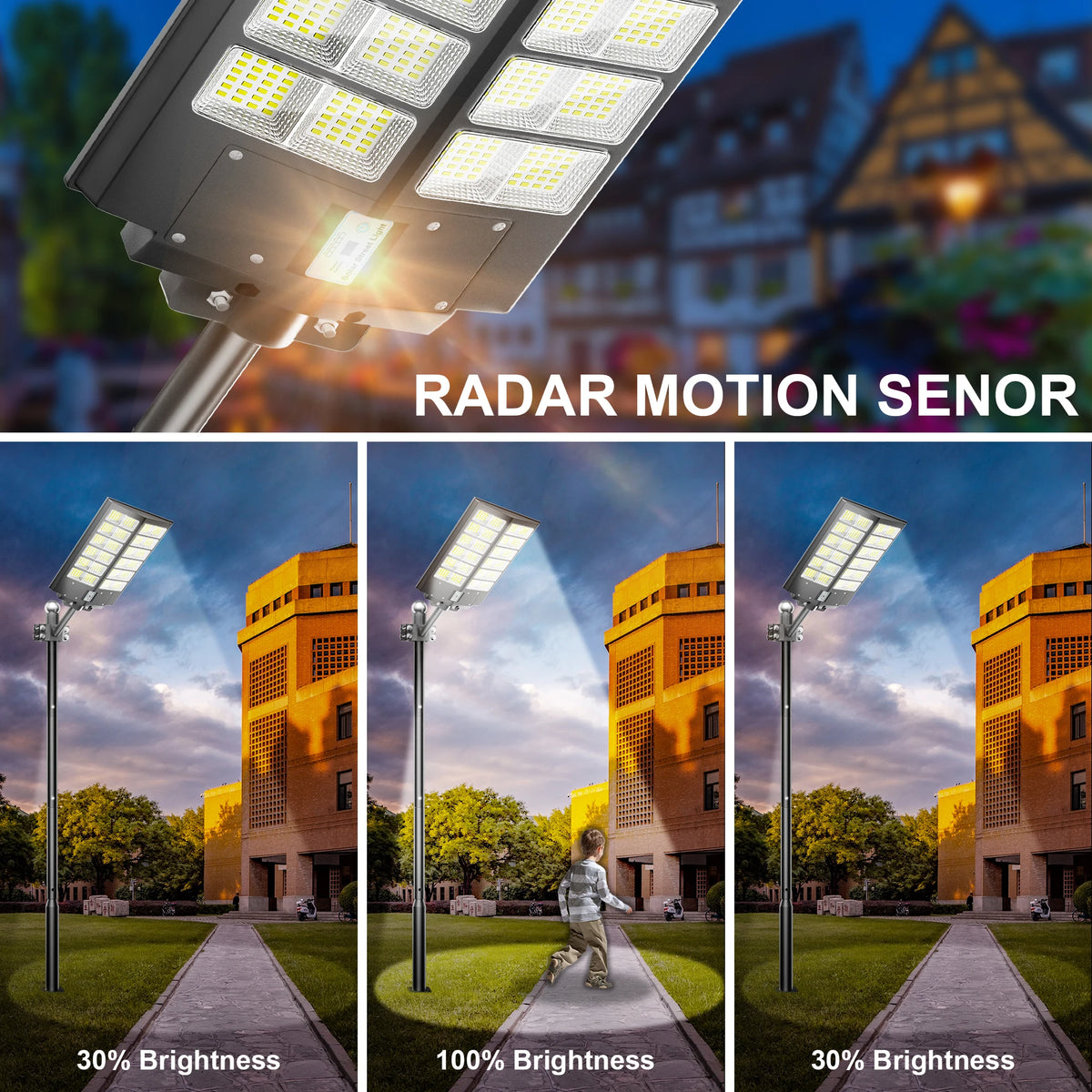 Waterproof Solar Street Light With Motion Sensor Outdoor Security
