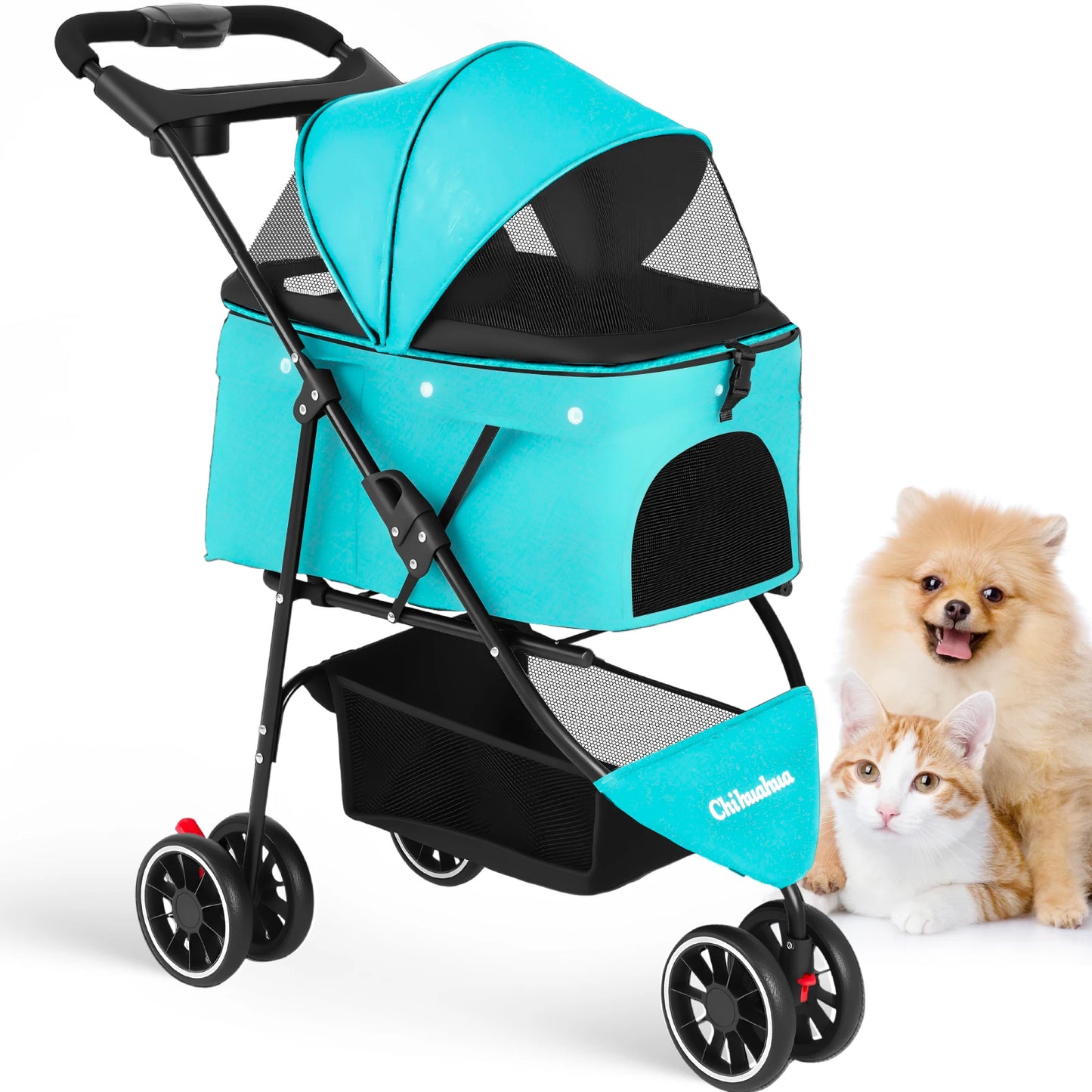 Chihuahua Pet Stroller Portable Foldable Carrier For Small Pets