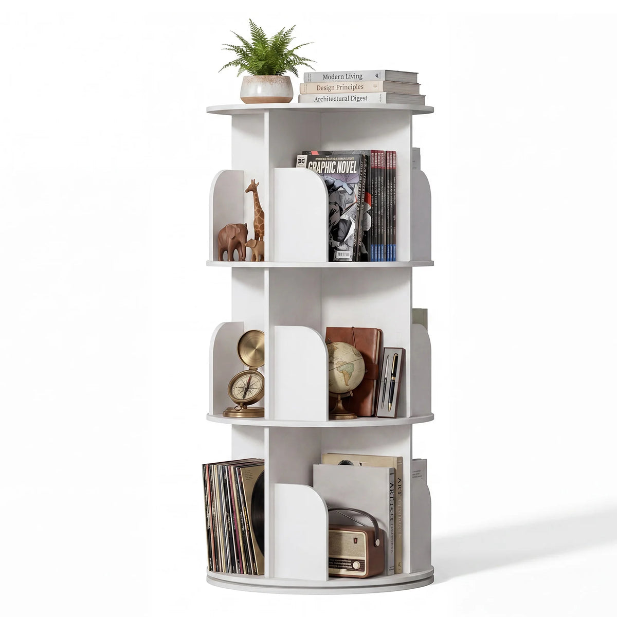 Premium Rotating Bookshelf Display Rack For Organized Home Storage