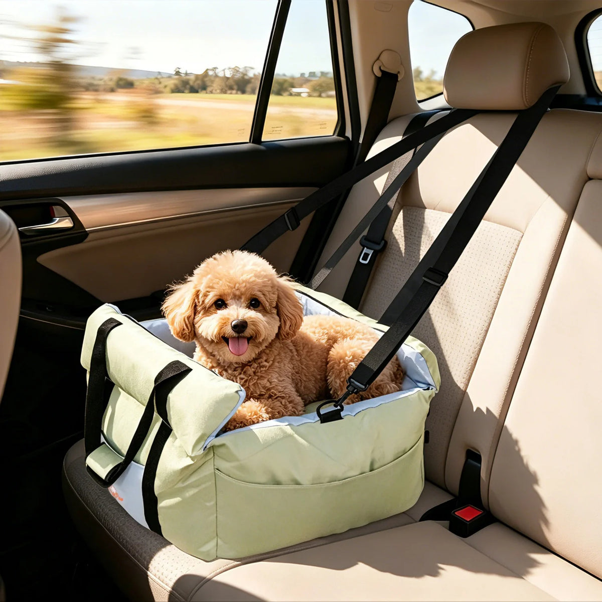 Bingopaw Washable Dog Car Seat With Safety Belt Booster Pad