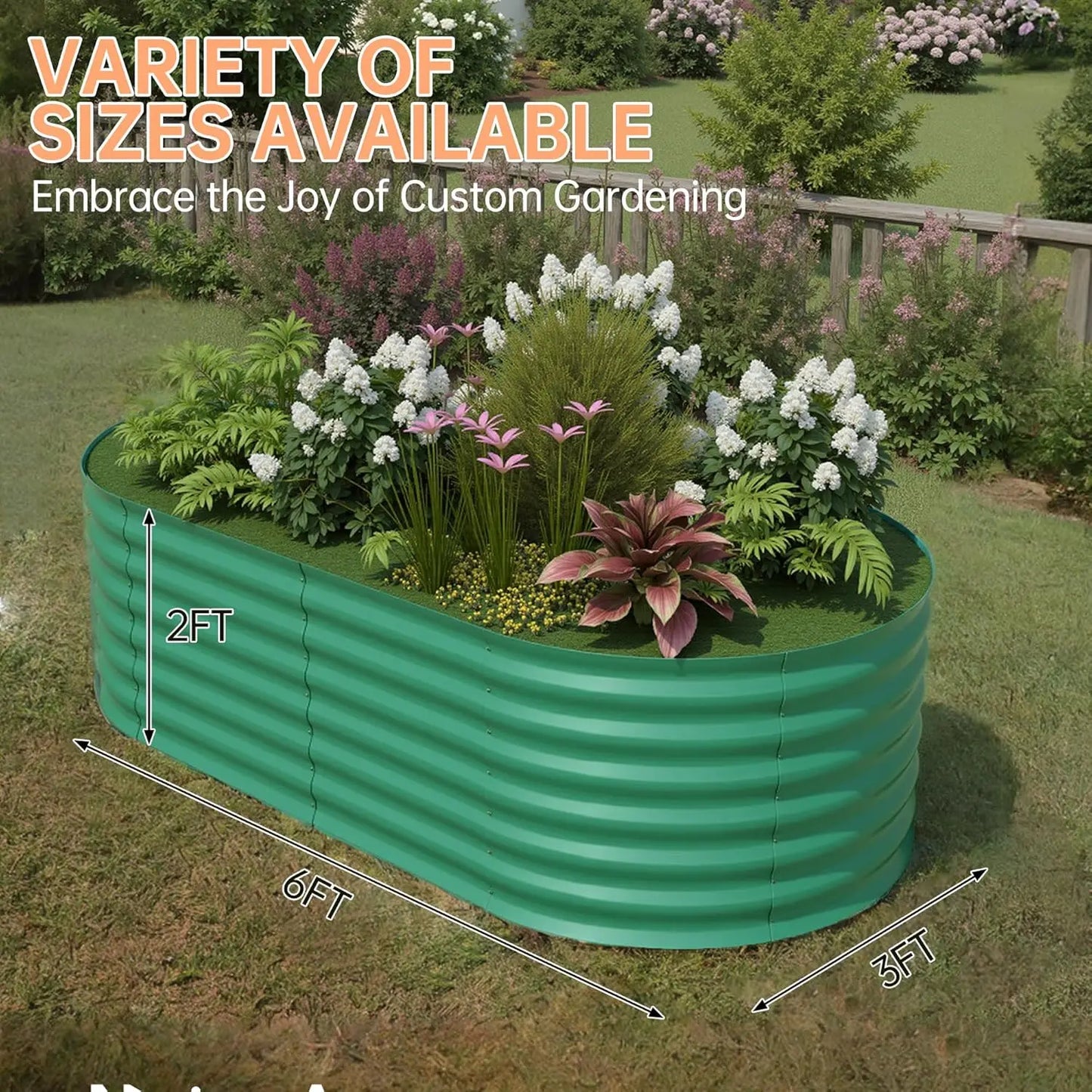 TWISTER.CK Galvanized Raised Garden Bed Kit Open Bottom Planter Vegetables