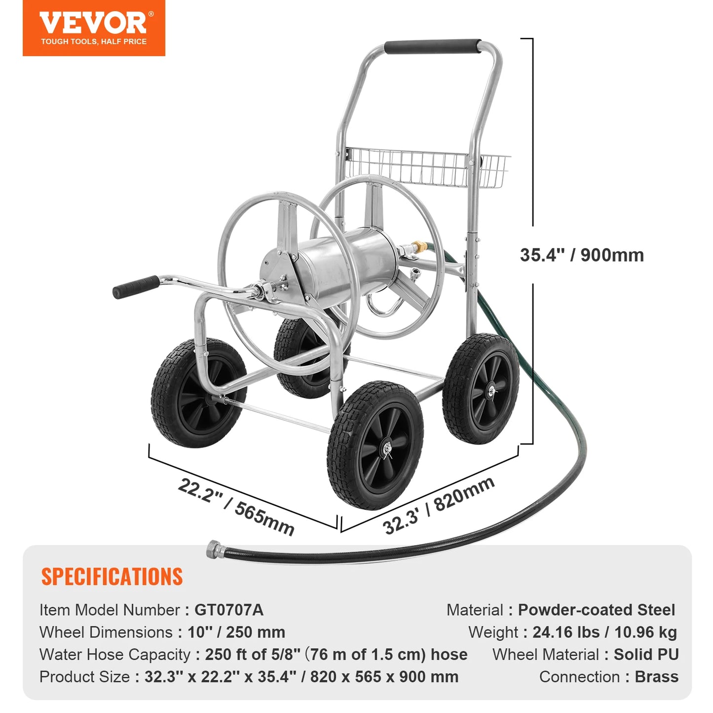 SucceBuy Hose Reel Cart Heavy Duty Garden