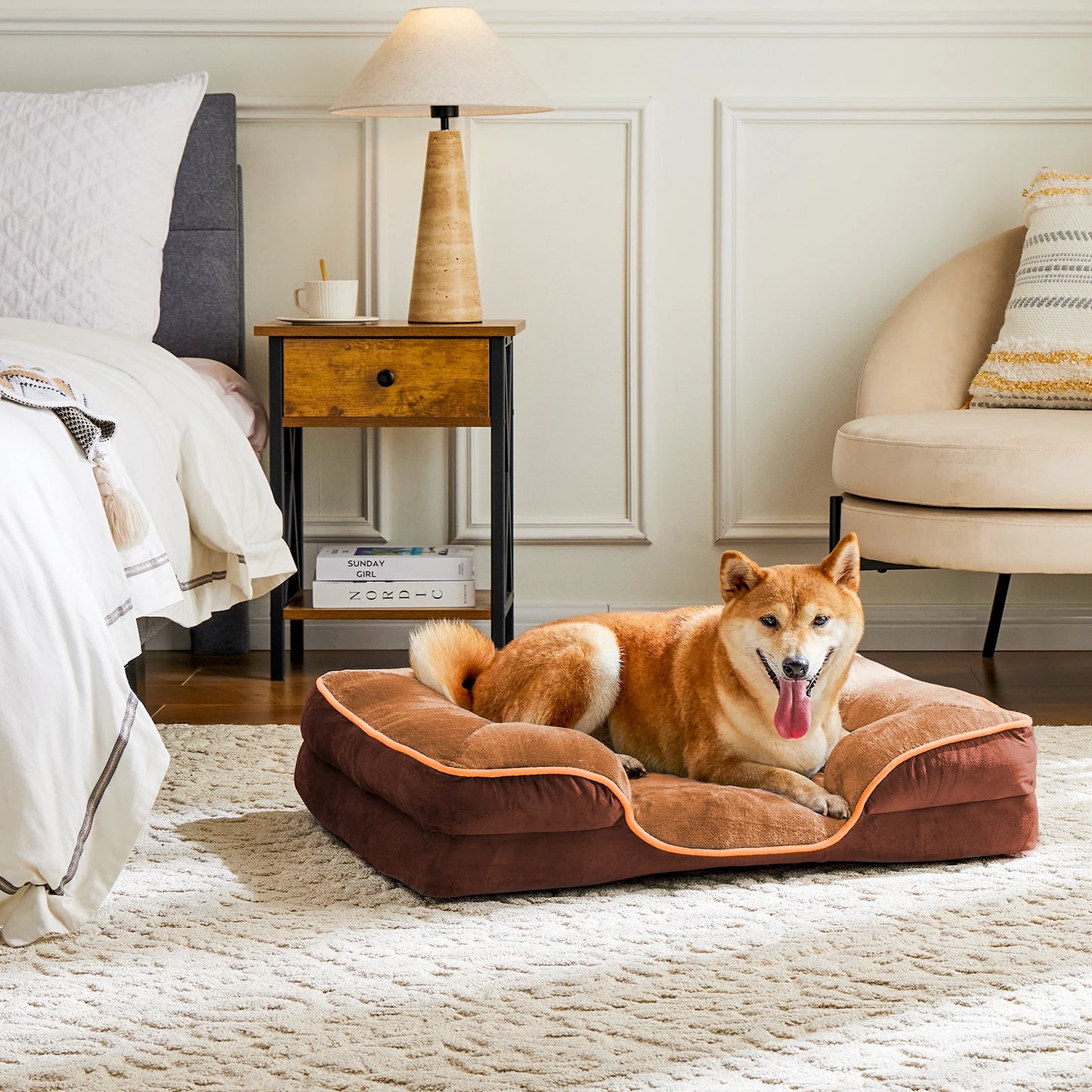 JHK Orthopedic Memory Foam Dog Bed With Waterproof Liner