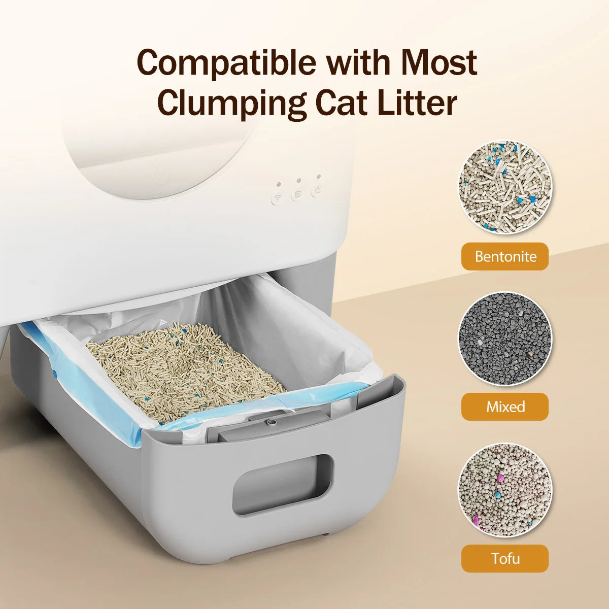 Automatic Smart Self Cleaning Enclosed Cat Litter Box With Sensors
