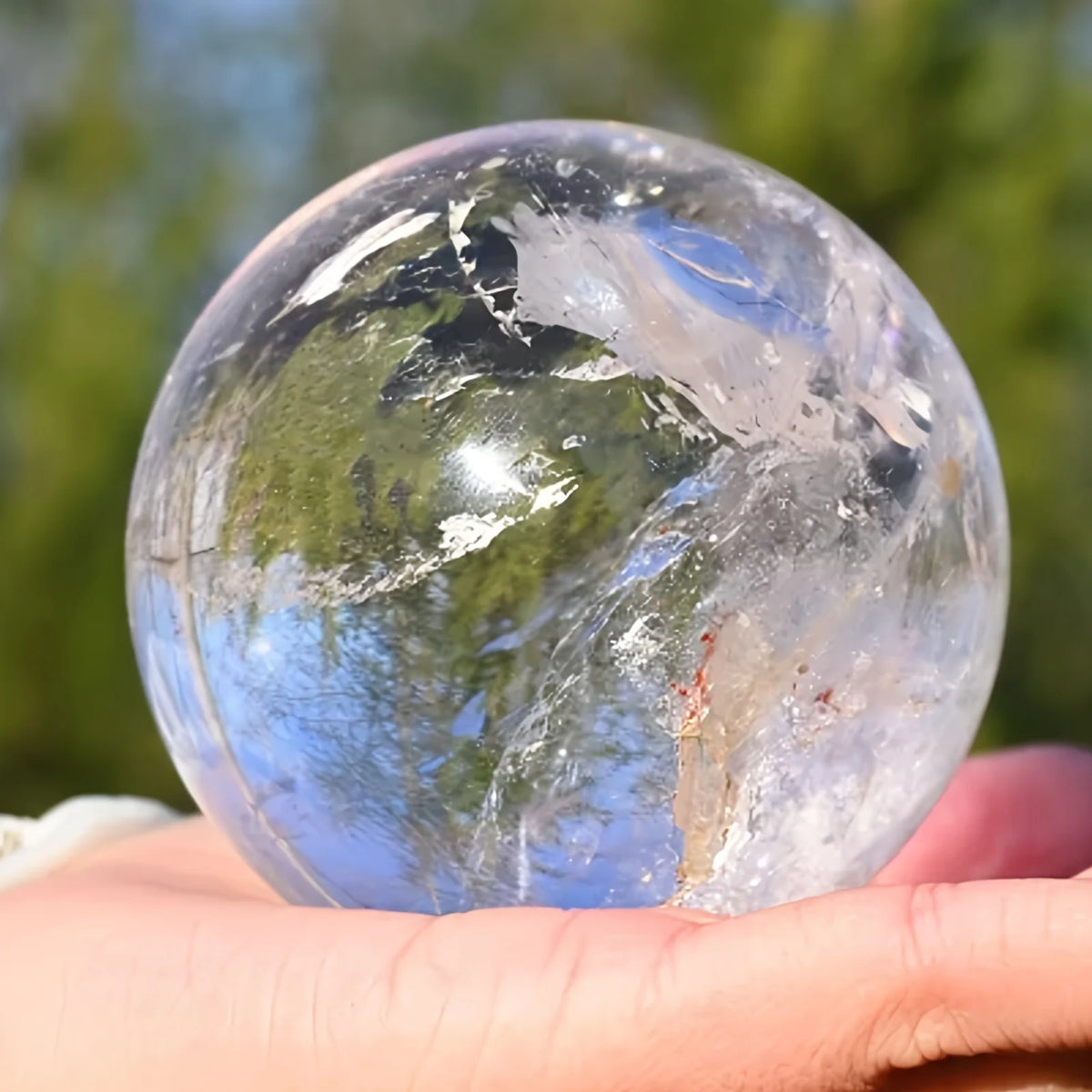 CrystalHola Natural Hand Polished Quartz Sphere for Home Decor Accent