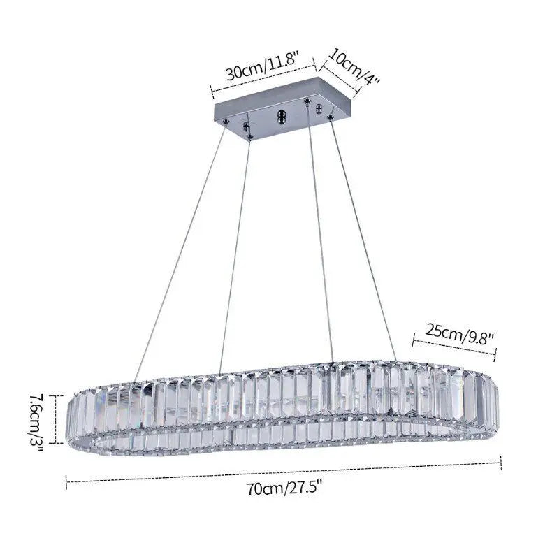 GreeLustr K9 Crystal Oval Pendant Lamp For Living Rooms