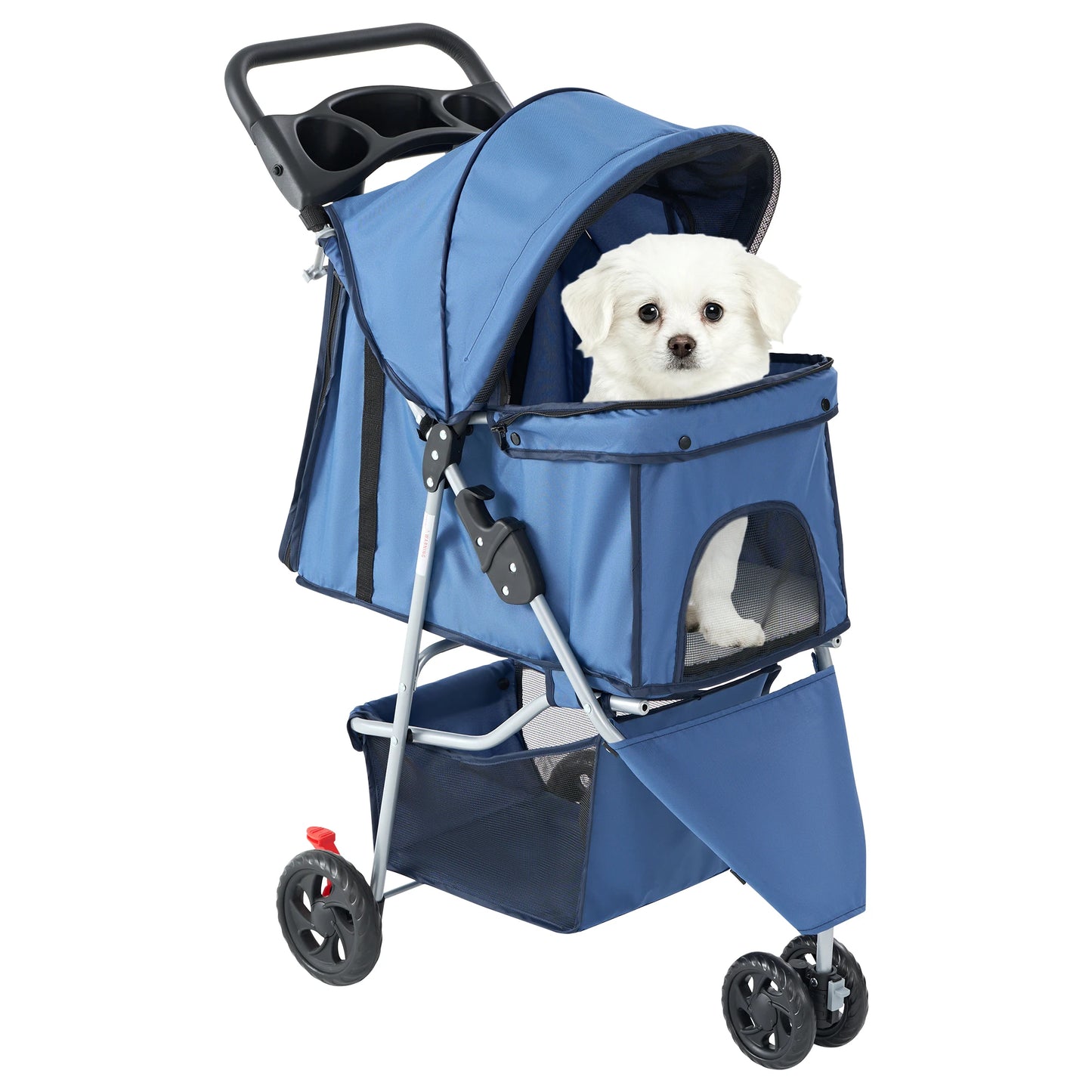 3-Wheel Foldable Pet Stroller For Small Dogs And Cats Mesh