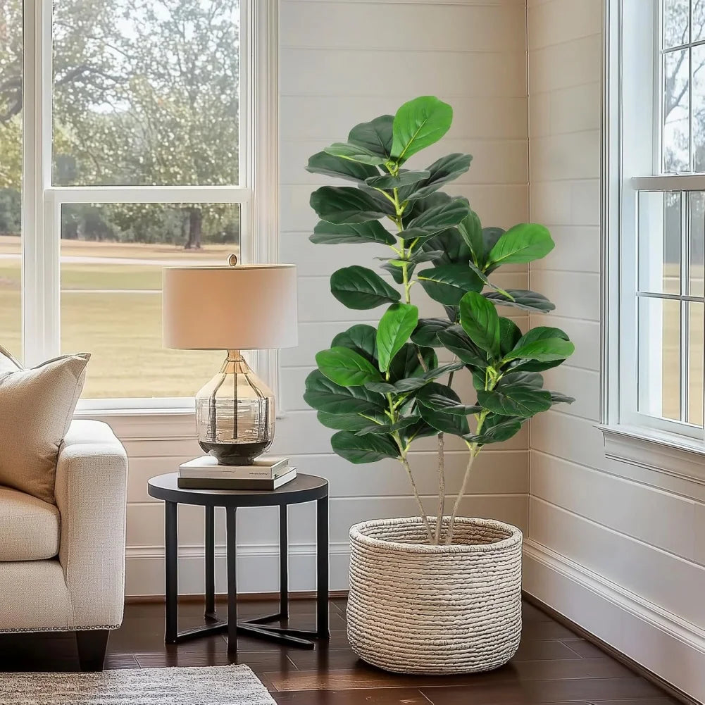HiMISS Artificial Fiddle Leaf Fig Tree With Pot Home Decor