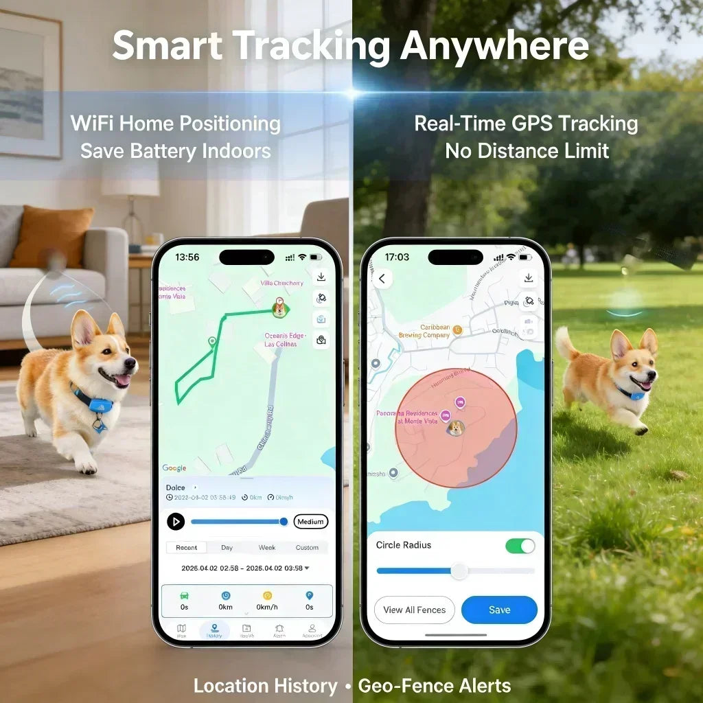 WANWAYTECH GPS Pet Tracker With Real Time Location Tracking