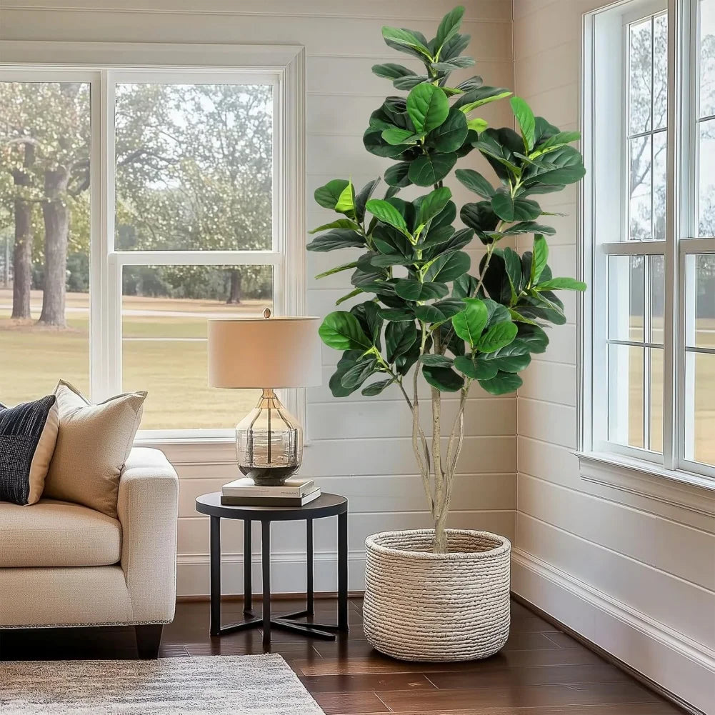 HiMISS Artificial Fiddle Leaf Fig Tree With Pot Home Decor