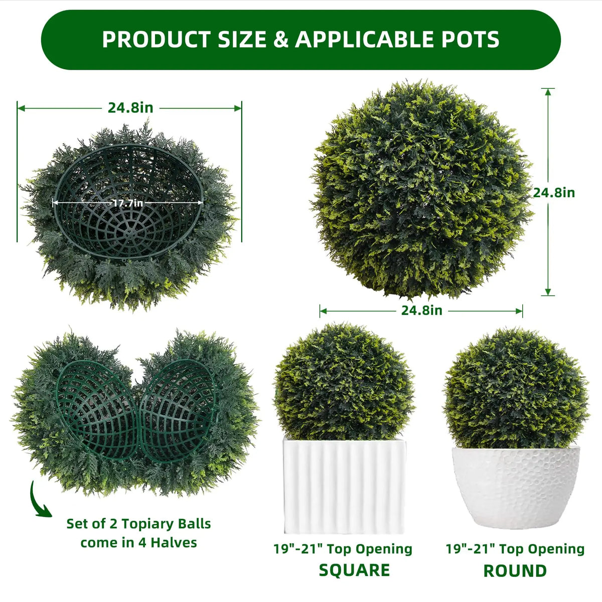 Studyset Artificial Topiary Balls For Outdoor Garden Decor
