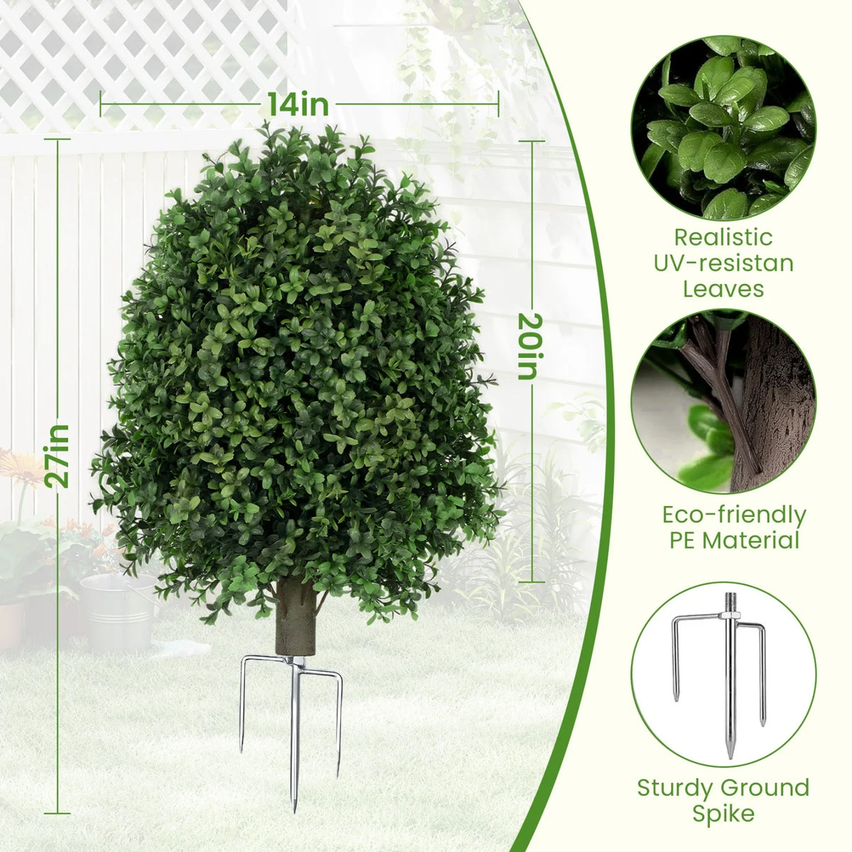 HiMiss Artificial Boxwood Shrubs Outdoor UV Resistant Garden Decor