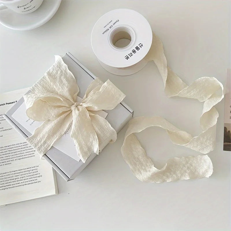 Bohemian Pleated Fabric Ribbon For Gifts And Bouquets