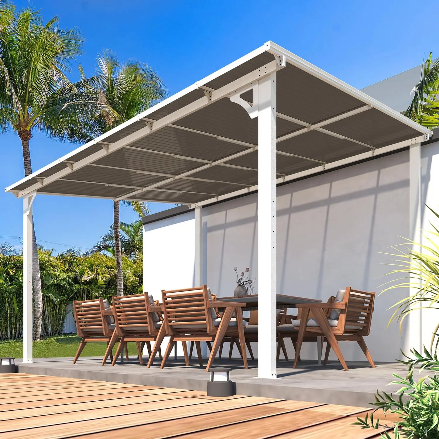 Heavy Duty Hard Top Wall Gazebo For Outdoor Patio Area