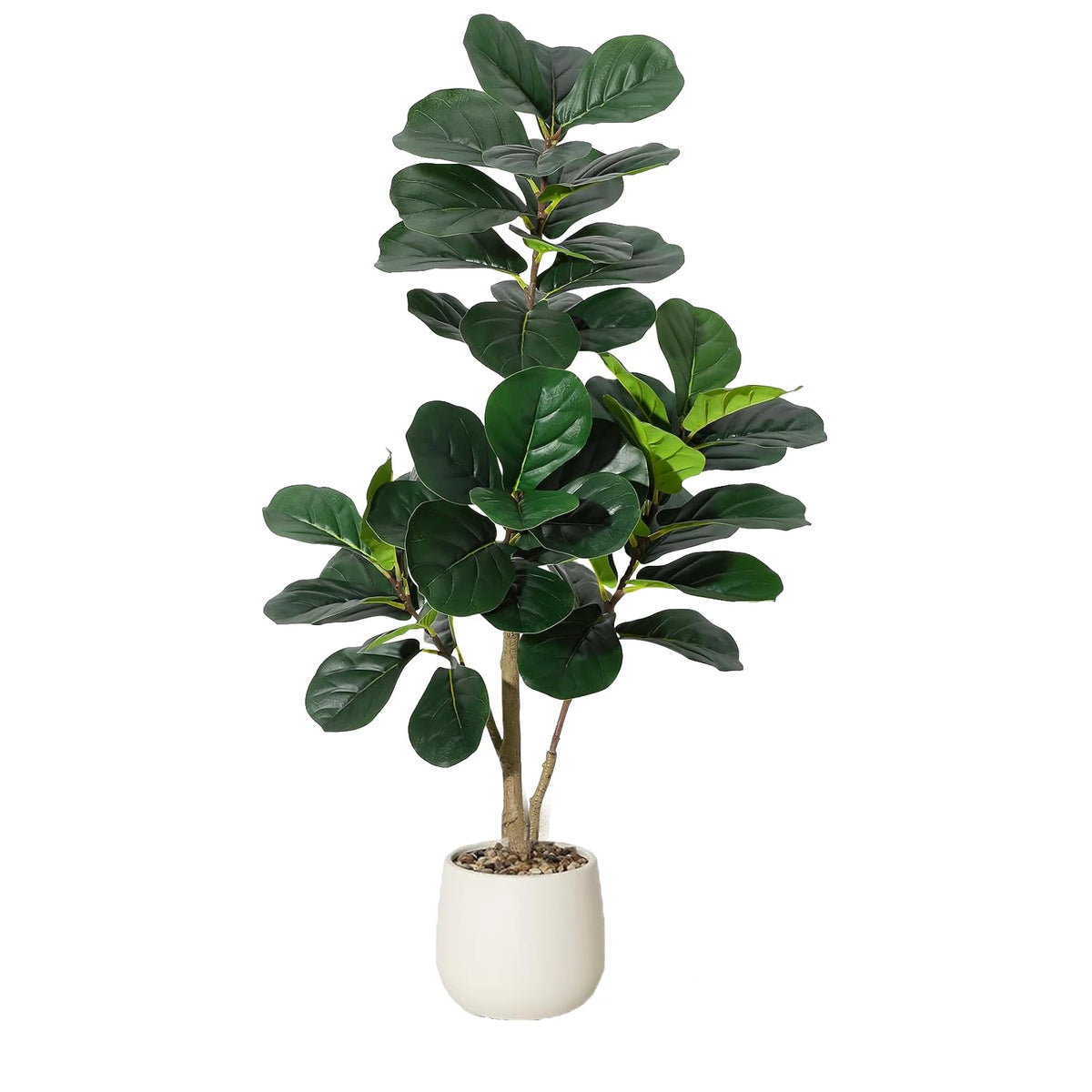 HiMiss Artificial Fiddle Leaf Fig Tree With Indoor Planter