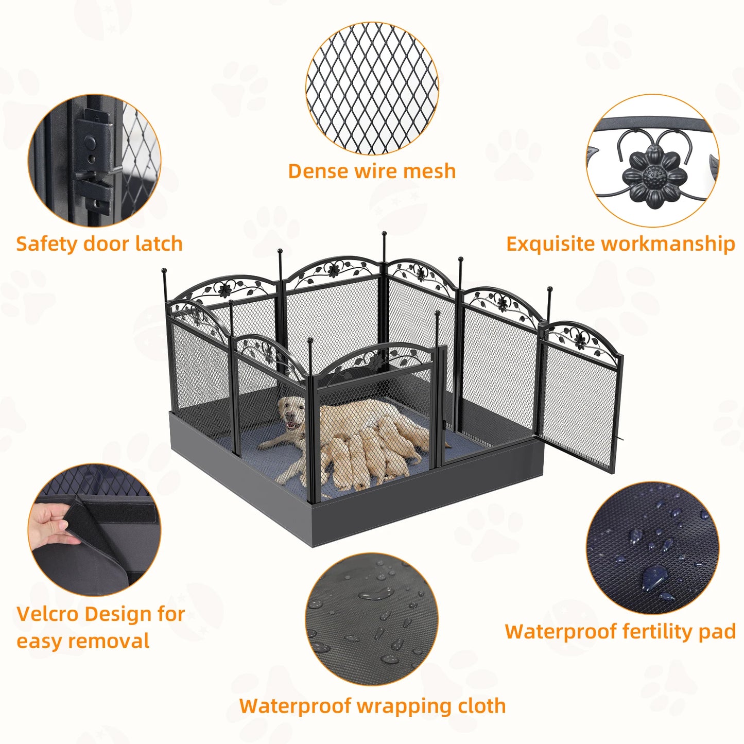 BORWART Heavy Duty Dog Playpen Enclosure For Indoor Outdoor Use