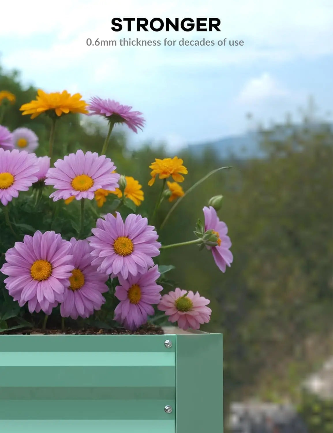 TWISTER.CK Galvanized Raised Garden Bed For Vegetables, Flowers, Herbs