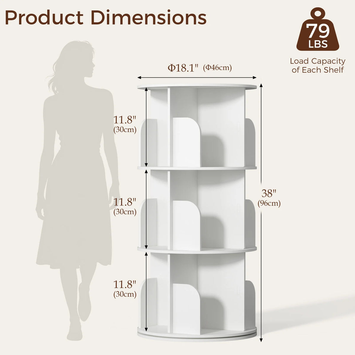 Premium Rotating Bookshelf Display Rack For Organized Home Storage