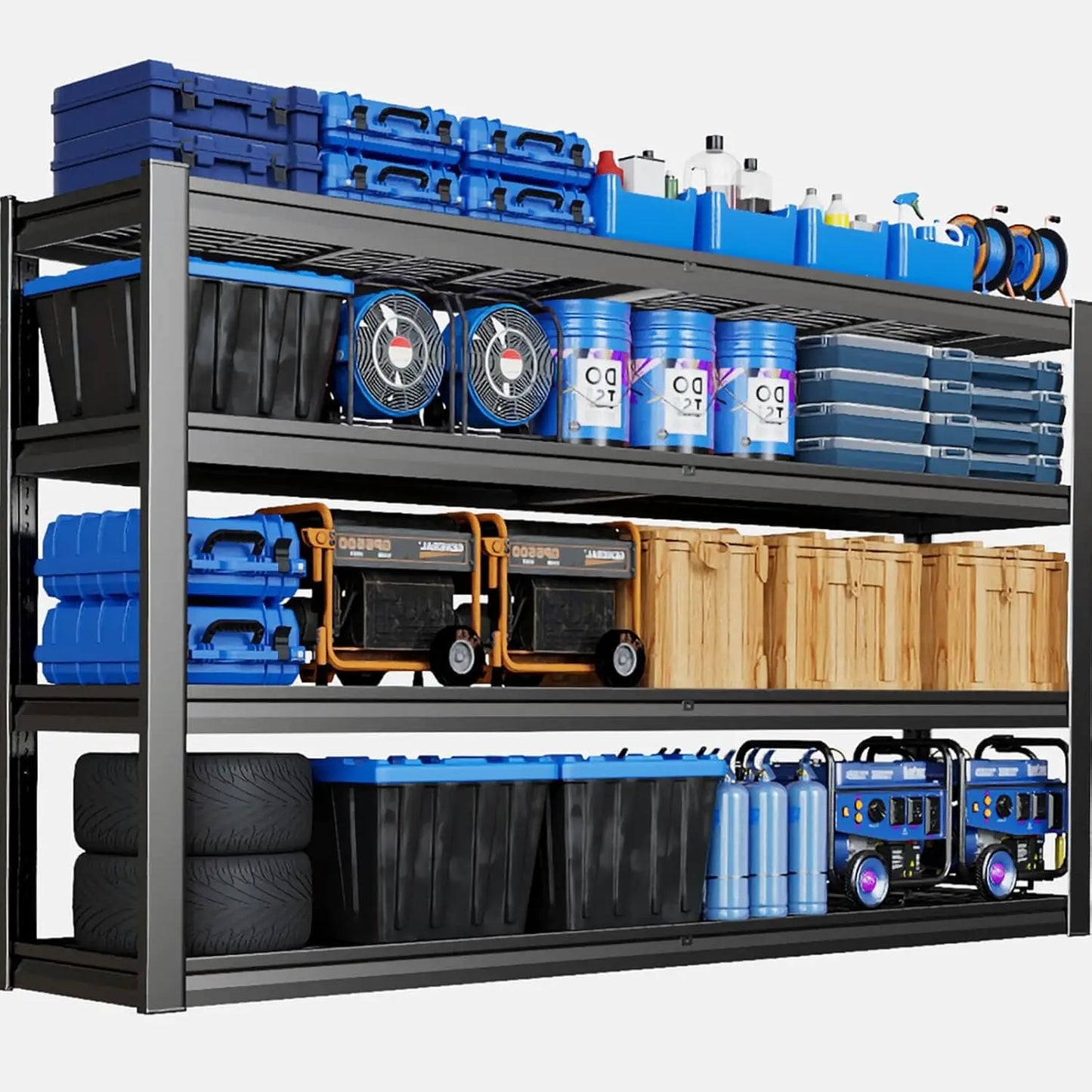 Heavy Duty Garage Shelving Unit 4 Tier Adjustable Metal Storage