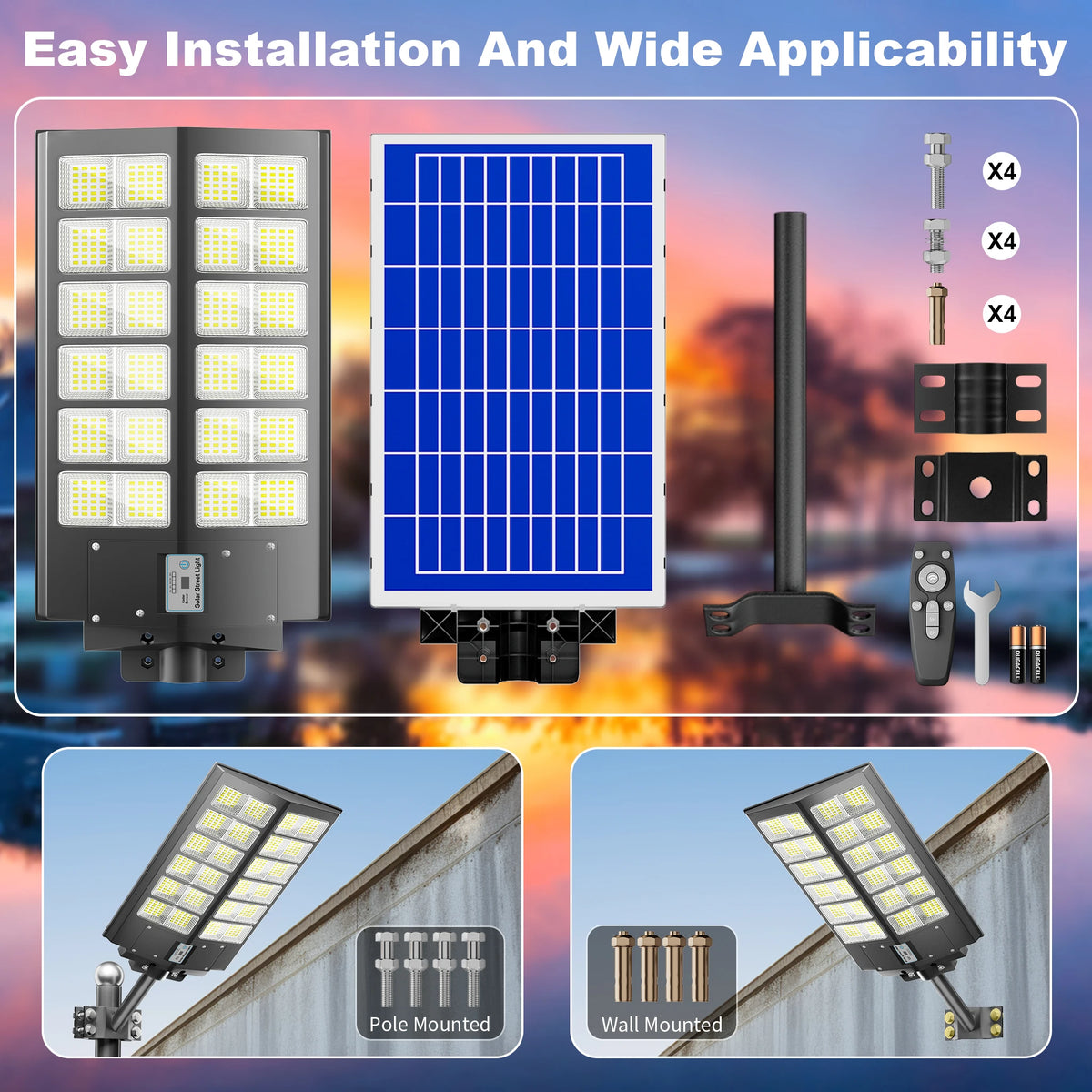 Waterproof Solar Street Light With Motion Sensor Outdoor Security