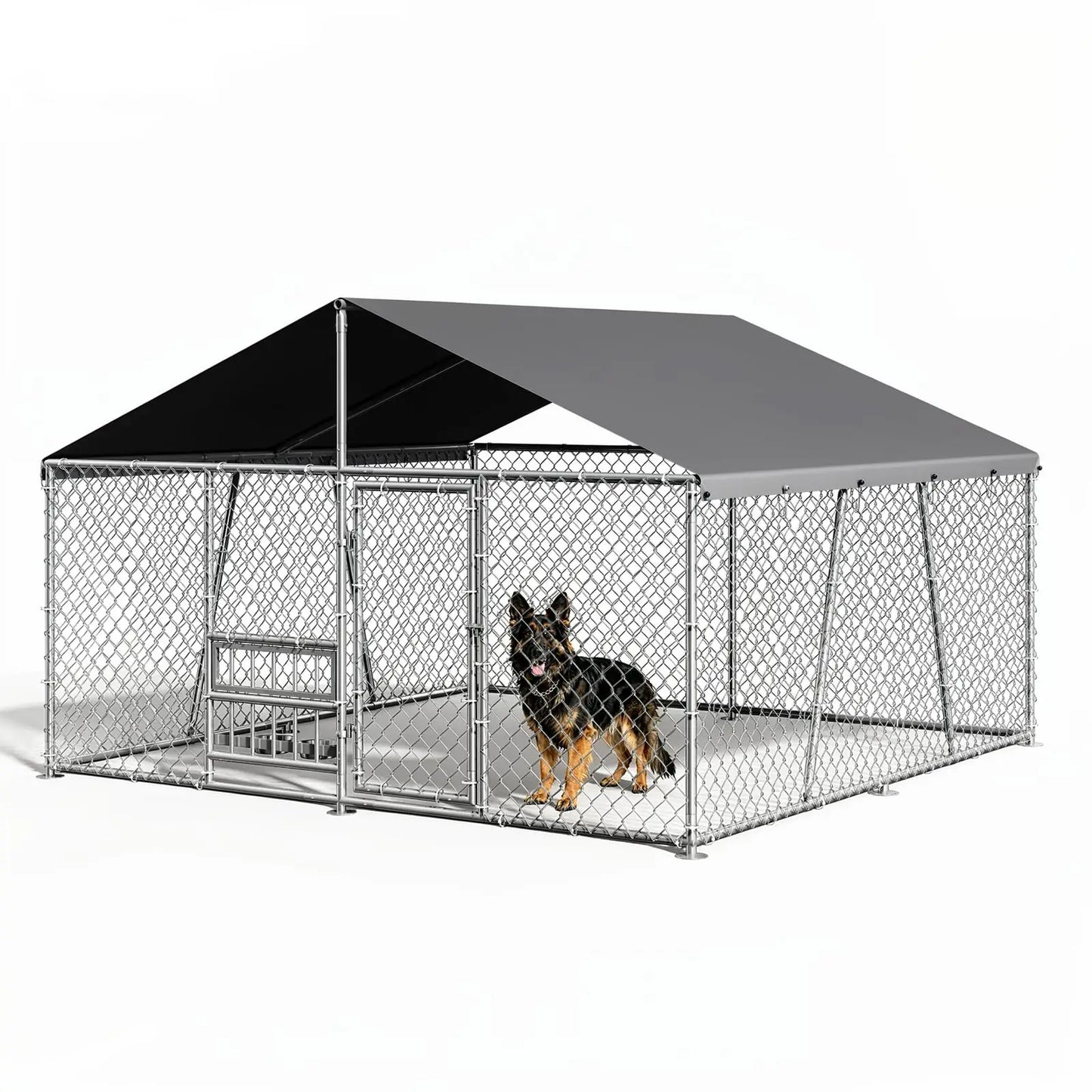 DishyKooker Outdoor Dog Kennel With Waterproof Roof And Lockable Door