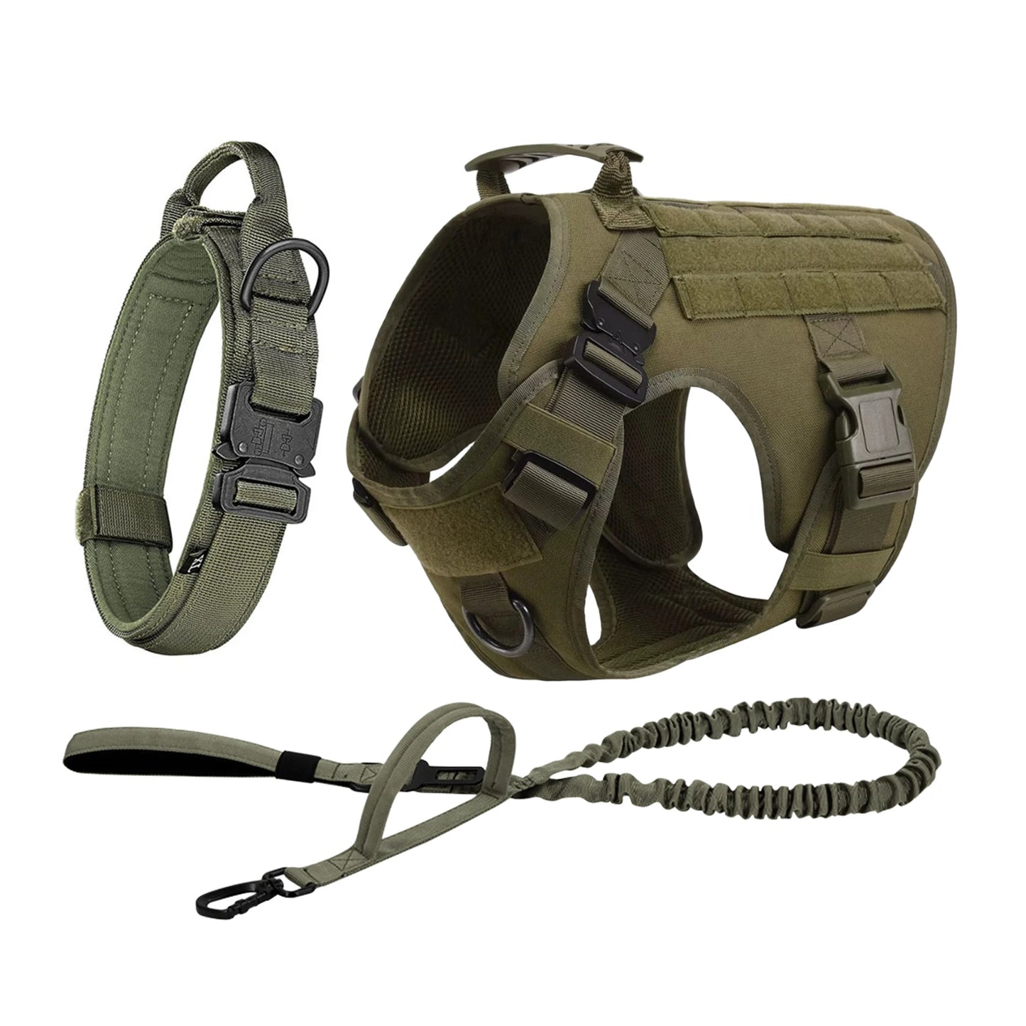 Tactical Dog Harness Vest With Molle Pouches Medium Large Dogs