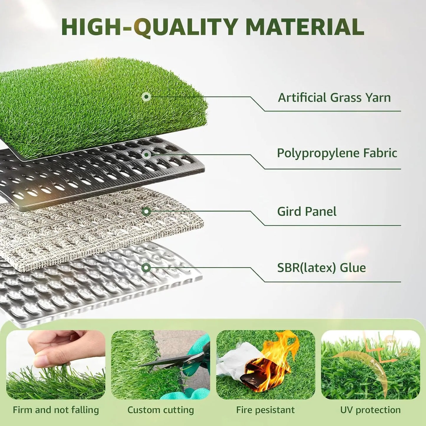 Artificial Grass Roll With Drainage Holes For Dog Potty Training