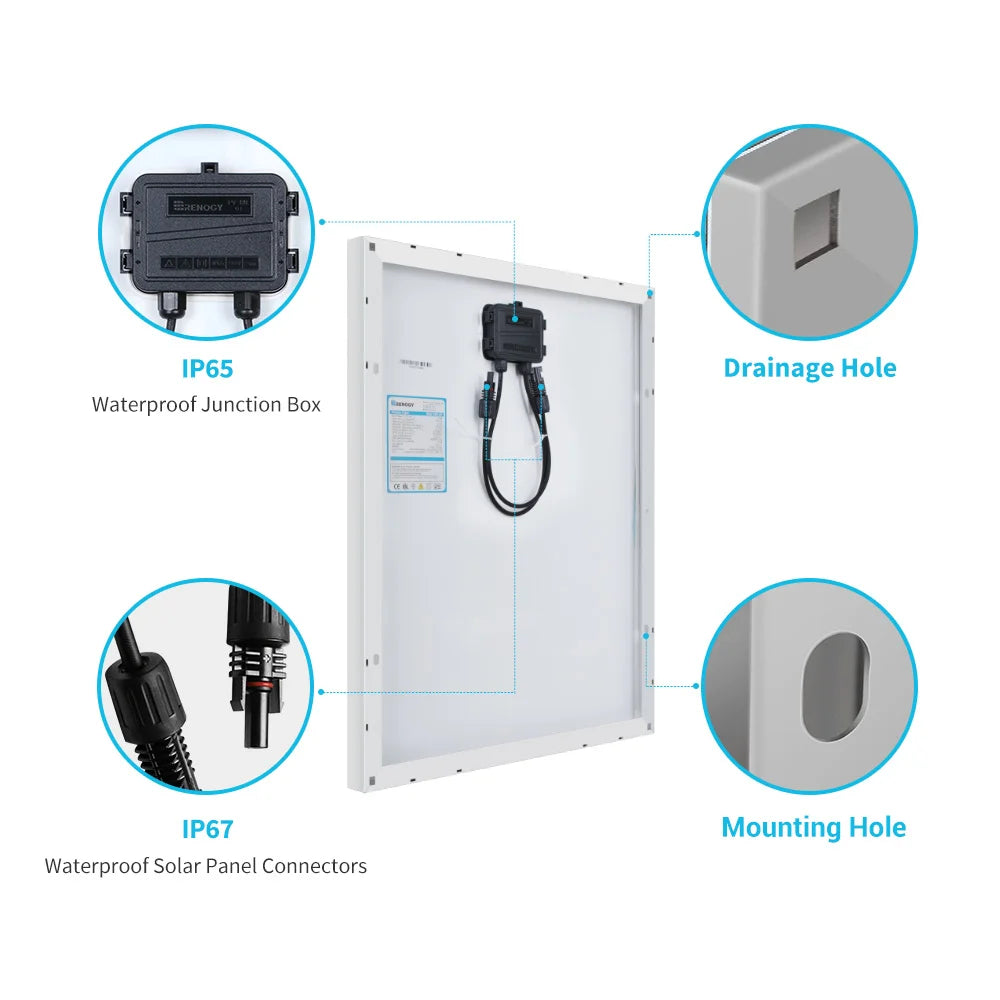 Renogy 50W 12V Monocrystalline Solar Panel