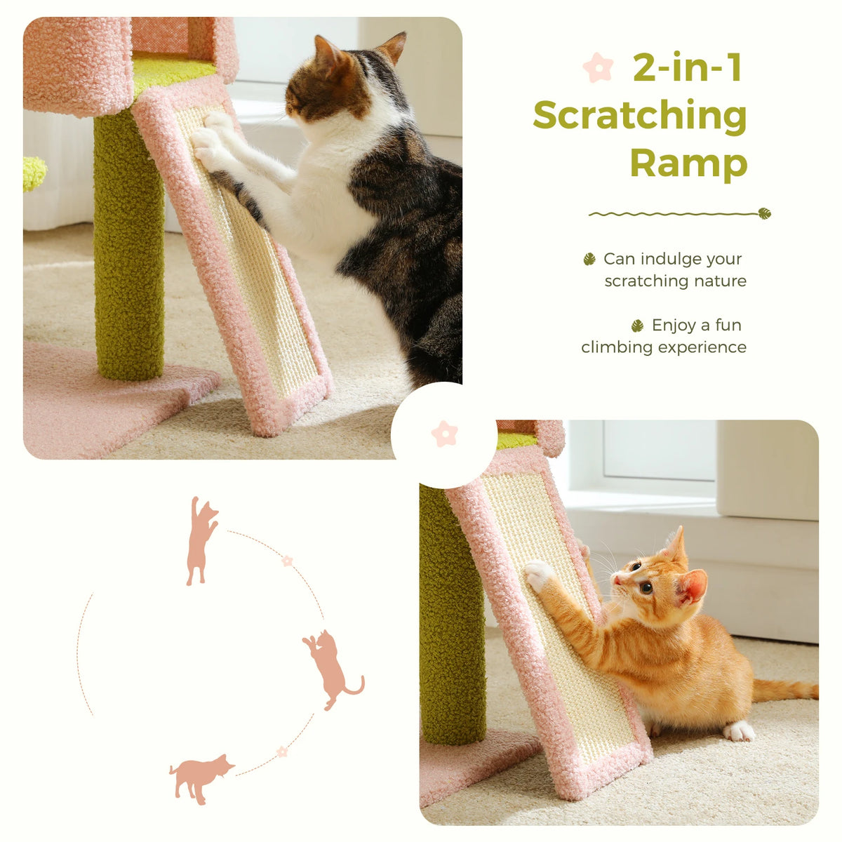PAWZ Road Flower Cat Tree Multi-Level Tower With Scratching Posts