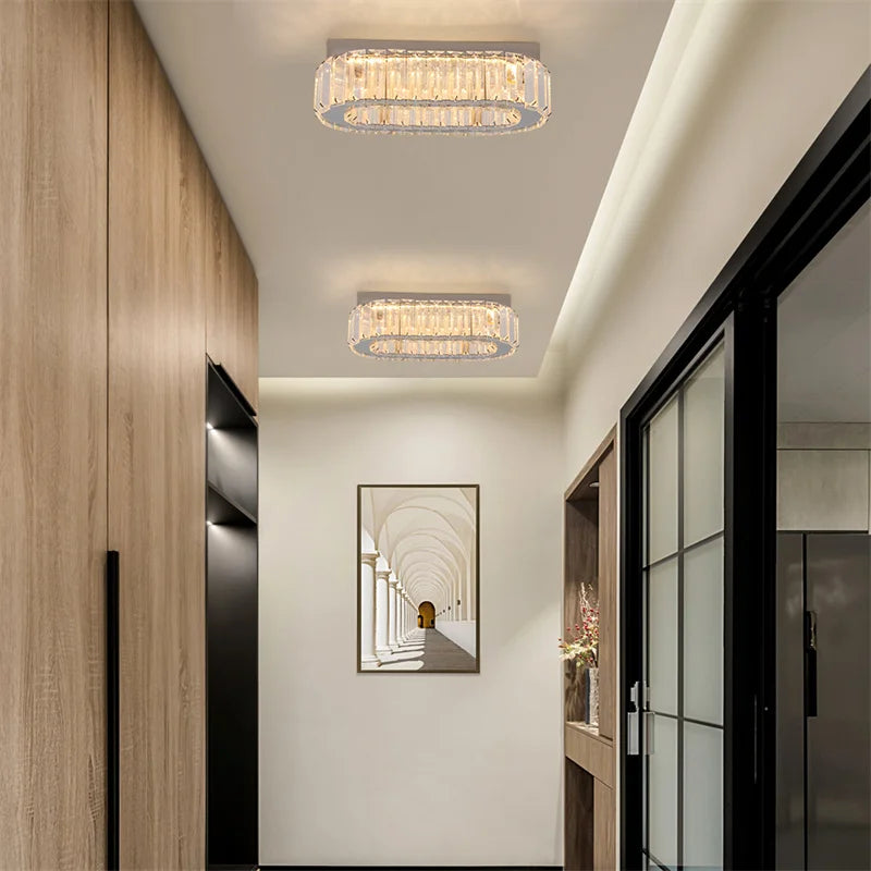 GreeLustr K9 Crystal Oval Pendant Lamp For Living Rooms