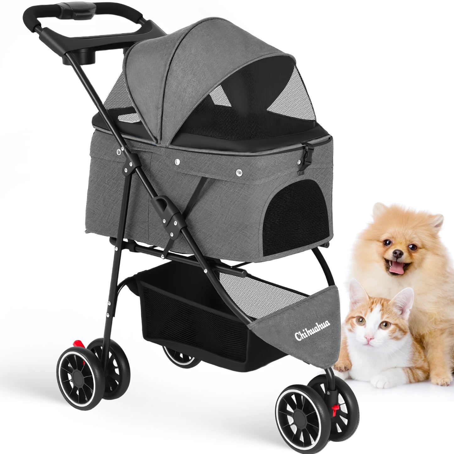 Chihuahua Pet Stroller Portable Foldable Carrier For Small Pets