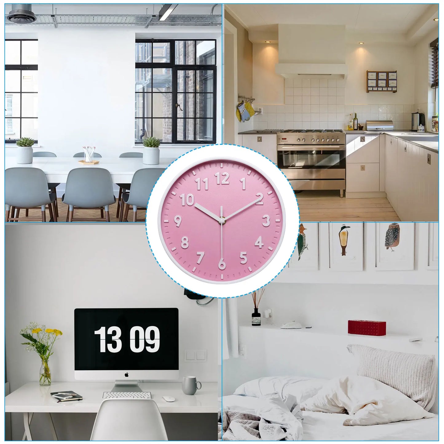 UXCELL Quartz Silent NonTicking Round Wall Clock Battery Operated
