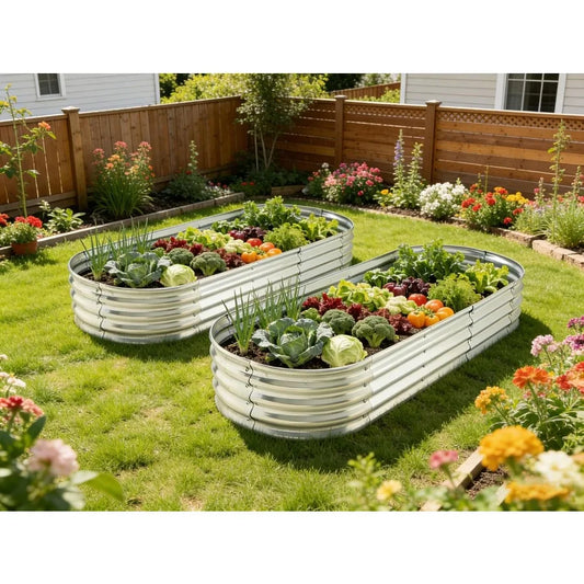 Metal Raised Garden Bed Elevated Planter Two Pack For Vegetables And Herbs