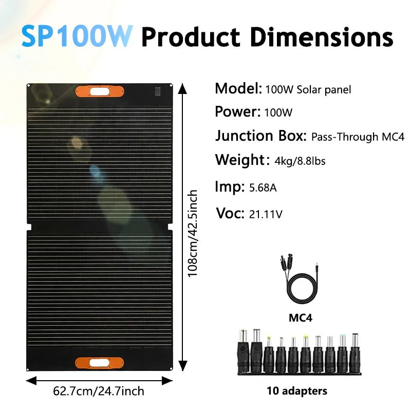 Chuban 200W Portable Foldable Solar Panel IP68 Charger