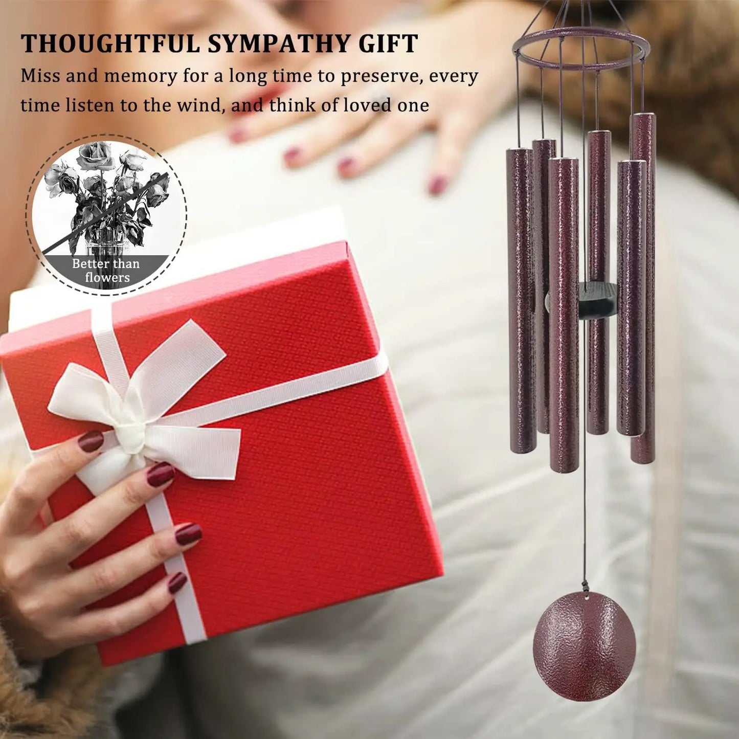 Deep Tone Memorial Wind Chimes For Outdoor Sympathy Gift