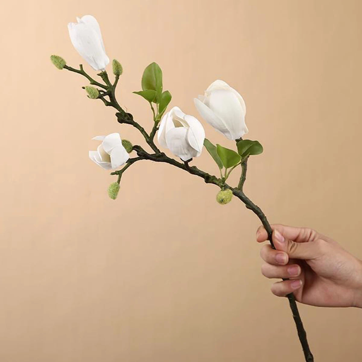 Artificial Silk Magnolia Bouquet For Wedding And Bridal Decor