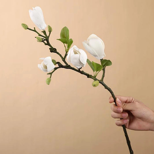Artificial Silk Magnolia Bouquet For Wedding And Bridal Decor