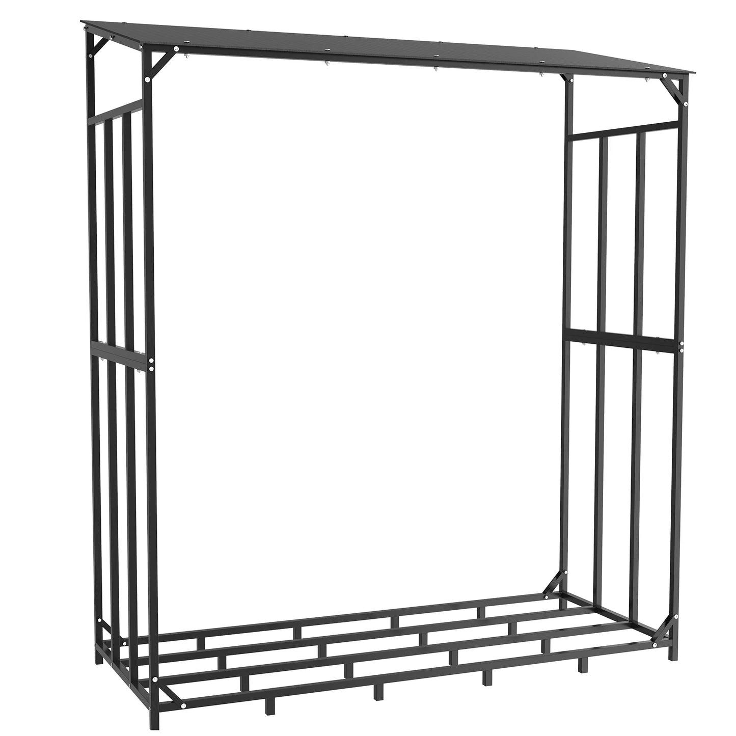 Outdoor Firewood Rack With Waterproof Cover Heavy Duty