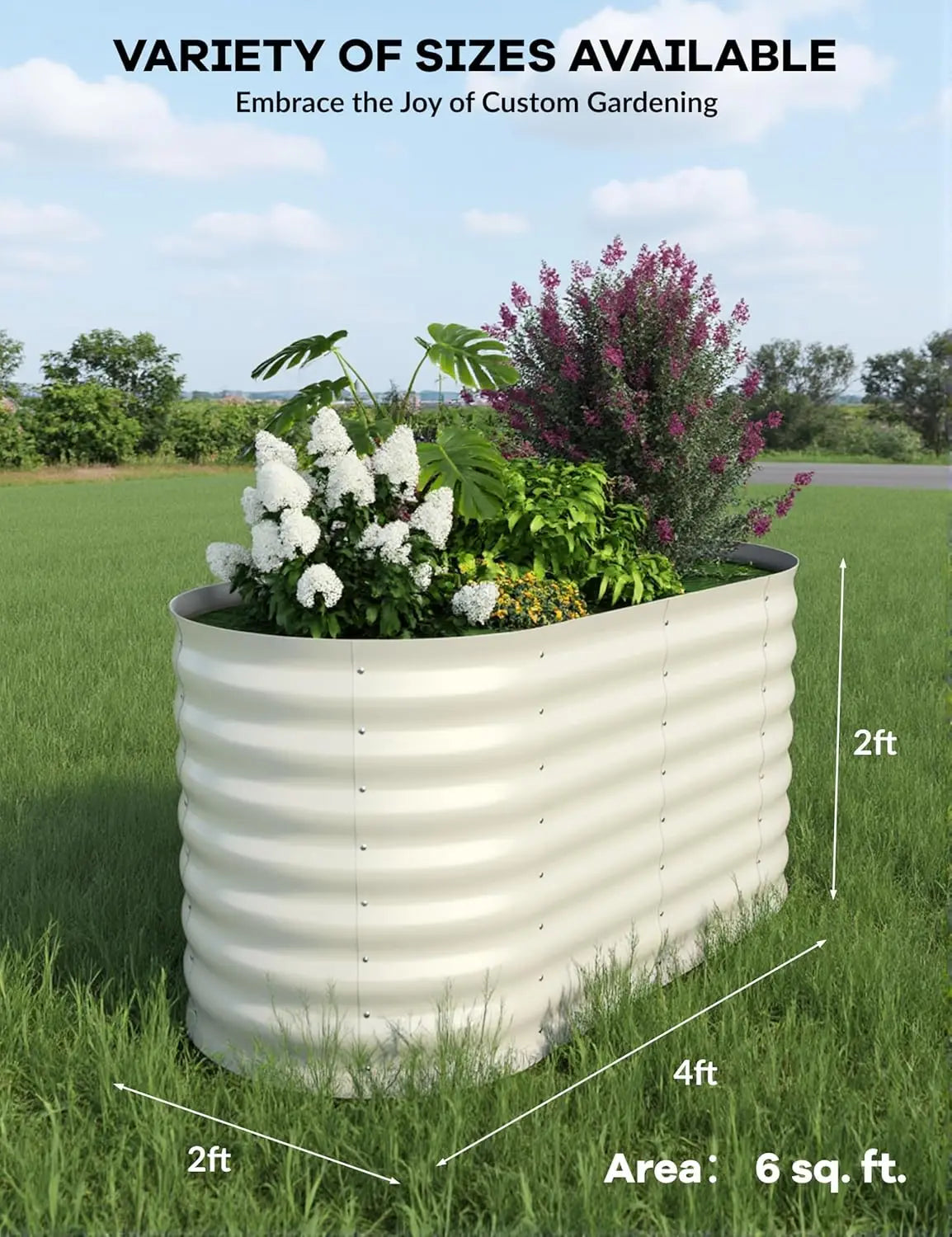 TWISTER.CK Galvanized Raised Garden Bed Kit Open Bottom Planter Vegetables