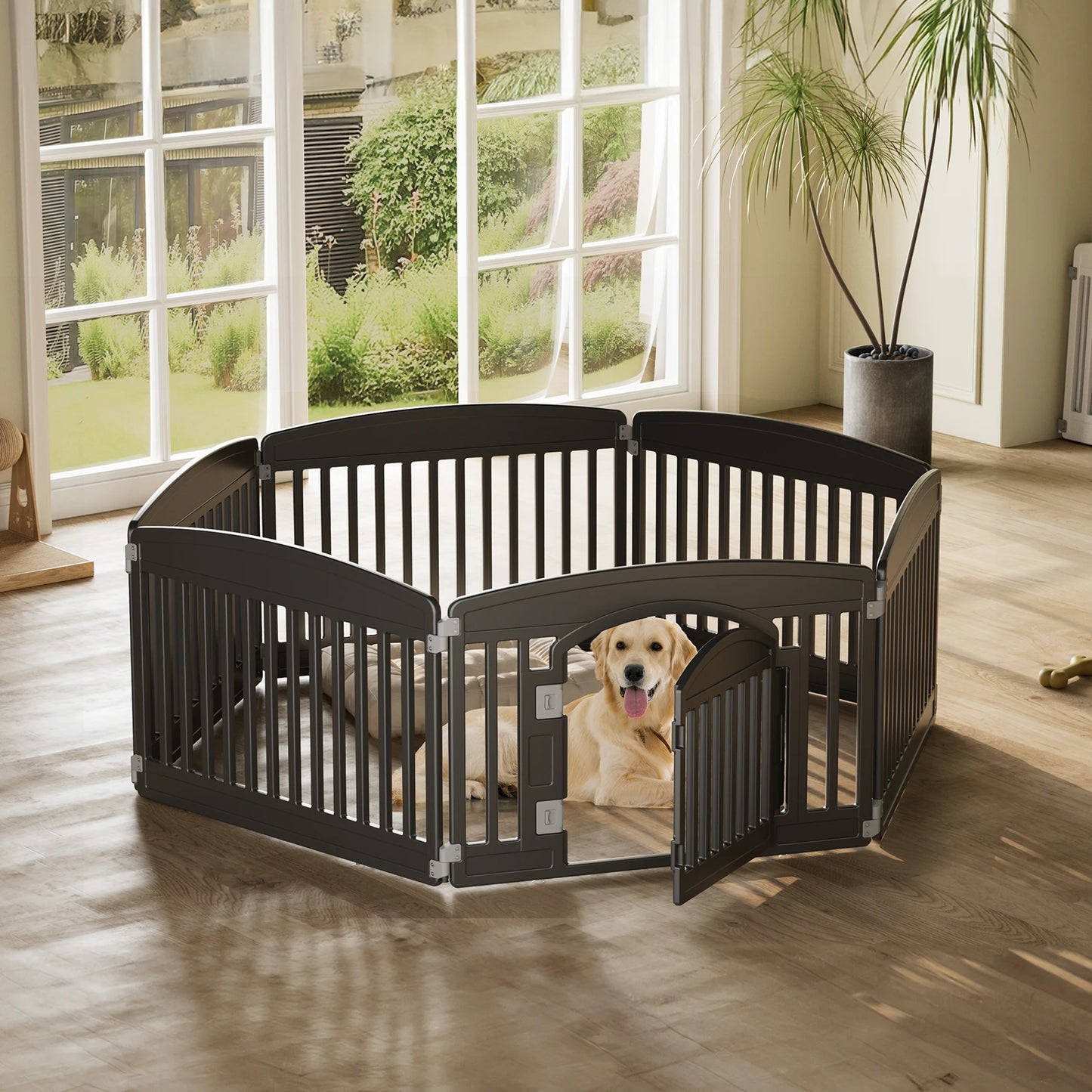 JHK Plastic Dog Playpen 6 Panel Portable Indoor Outdoor Fence