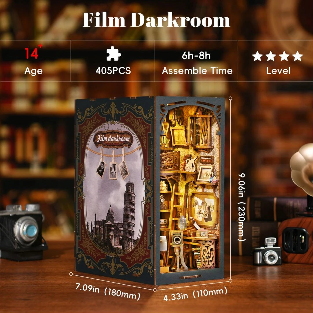 DIY Wooden Puzzle Miniature House Kit For Bookshelf Decor